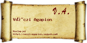 Váczi Agapion névjegykártya